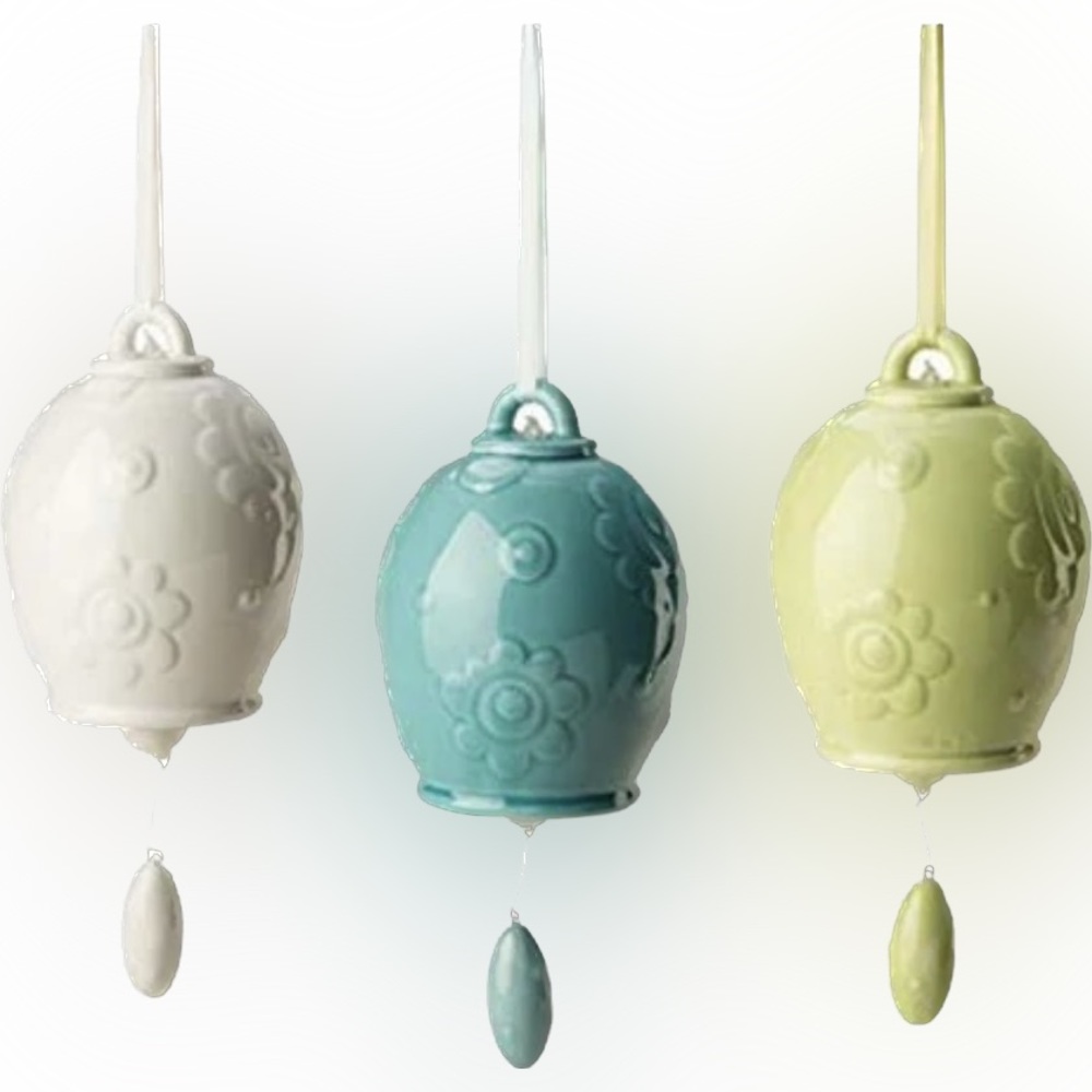 Boston International Ceramic Floral Bells